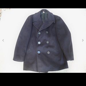 Vtg US Navy Vietnam Nam Era Dated 1963 Men's Black Wool Pea Coat Jacket Size 40